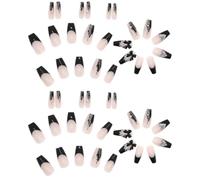 Didiseaon 48 Pezzi Unghie Finte a Cuore Fiocco, Set Press On in Abs | Decorazione Unghie Fai da Te, Leggere e Compatte, per Manicure Domestica e Appuntamenti nel Fine Settimana