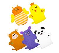 Didiseaon 5 Pezzi guanti da bagno sfregamento Neonato mussola macchia panni guanto esfoliante exfoliating gloves shower gel guanti da doccia per salviette da bagno per neonati cotone