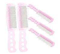 Didiseaon 5 pezzi Pettini per Parrucca Rosa Spazzola in Plastica e Punte in Metallo Pettine da Barbiere Fine per Styling e Manutenzione Parrucche Bjd e Piccoli Modelli