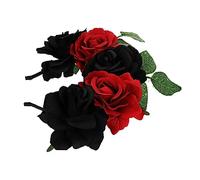 Didiseaon 5 Pz fascia rosa fascia per la testa della sciarpa fascia del cranio copricapo fatato Costumi di Halloween coroncina sposa decorazione di halloween copricapo rosa tessuto Black