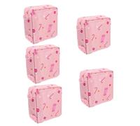 Didiseaon 5 Pz La Borsa Porta Asciugamani Della Zia Borsa Da Toilette Da Viaggio Da Donna Viaggio Porta Tampone Grandi Portafogli Per Donna Capacità Extra Soldi Porta Busta Rosa Poliestere