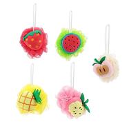 Didiseaon 5 Pz Palla da bagno alla frutta spugna macchia filtro spugne sfuse netto appendi asciugamani appendi asciugamano atrezzi lavasciuga per il corpo morbida palla da bagno luffa nylon