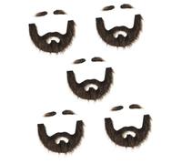 Didiseaon 5 Set vestire la barba supporto per barba finta barbe di baffi finti costume di halloween decorazione halloween barba da esibizione sul palco accessorio per barba da festa peluche