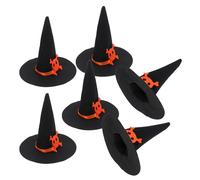 Didiseaon 6 Pezzi Mini Cappelli da Strega e Comodi da Maneggiare in Feltro Nero Dimensioni Ridotte per Decorazioni Halloween per Feste di Compleanno e Lavoretti Fai-da-te