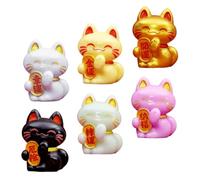 Didiseaon 6 Pezzi Mini Statuette Gatti Fortuna in Resina Decorazioni Miniature DIY per Paesaggi Ornamenti da Tavolo per Ufficio e Casa Simboli di Buona Sorte e Prosperità