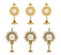 Didiseaon 6 Pezzi Spilla da Risvolto a Forma di Croce in Lega di Zinco Dorata, Leggera e Raffinata, Accessorio Raffinato per Eventi Religiosi e Celebrazioni Cristiane