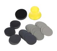 Didiseaon 62 pezzi Kit Dischi Abrasivi con Attacco Strappo Levigatrice Manuale per Lucidatura e Levigatura Legno Grit Tampone e Piastra di Supporto per Trapano e Utensili Rotativi