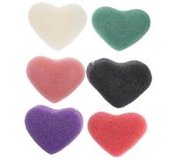 Didiseaon 6pezzi Spugna Detergente per Viso Forma di Cuore Spugne Esfolianti per Pulizia del Viso Corpo Adatte Tutti i Tipi Irritazioni o Secchezza