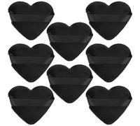 Didiseaon 8 Pezzi Piumino Da Cipria Trucco Soffio Tinta Labbra Talco Morbido Soffio Per Il Trucco Evidenziatore Soffio a Forma Di Cuore Mini Puff In Polvere Soffio Del Corpo Black Pelucchi