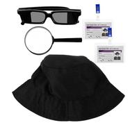 Didiseaon Accessori Detective Halloween Cappello Occhiali e Lente d Ingrandimento per Costume Cosplay Festa Tema Investigatore