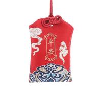 Didiseaon Amuleto Giapponese Sacchetto da Appendere Omamori Portafortuna in Broccato Rosso Design Tradizionale Giapponese, Facile da Trasportare, per Casa e Ufficio