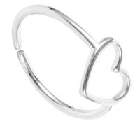 Didiseaon Anello Aperto a Cuore Regolabile da Donna Anello Semplice in Argento 925 Design Minimalista Traforato Gioiello Elegante per Uso Quotidiano e Regalo
