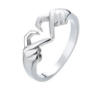 Didiseaon Anello Donna Aperto Regolabile Forma di Cuore con Design Mani Abbraccio Anello Moda in Lega Resistente Simbolo Passione e Amicizia Elegante per Ogni Occasione