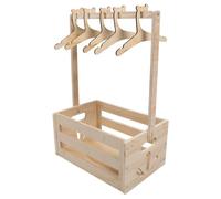 Didiseaon Armadio in Legno con Manico e Appendiabiti ad Altezza, Cesto Portaoggetti per Shower in Legno Naturale, Organizer Sospeso per Vestiti e Giocattoli della Cameretta