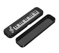 Didiseaon Astuccio in Plastica Nera Design a Tastiera di Pianoforte per Matite Scatola Portapenne Multifunzione Grande Capacità, per Accessori di Cancelleria e Musica