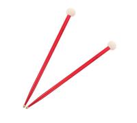 Didiseaon Bacchette Per Timpano Acero Teste Morbide in Tessuto Adatte Per Batteria e Strumenti Percussione Design Doppia Testa Per Variazioni Audio Rosso