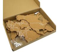 Didiseaon Bacheca in Sughero Autoadesiva a Forma di Mappa del Mondo, Pannello Marrone per Messaggi e Foto, Decorazione da Parete Creativa per Ufficio o Scuola