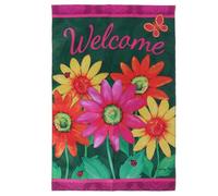 Didiseaon Bandiera da Giardino Primaverile Motivo Floreale Stampato Cartello di Benvenuto da Appendere alla Parete della Casa Decorazione Murale per Esterni e Interni Striscione Festivo