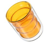 Didiseaon Bicchiere Doppio Vetro 200ml Giallo Ergonomico Impilabile per Latte e Tè Freddo e Feste