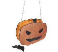 Didiseaon Borsa a Tracolla da Donna in Pu Lucido Catena in Metallo, Design Zucca Halloween 23x18x6 Cm, Borsa Monospalla Leggera Porta Cosmetici per Viaggi e Uso Quotidiano