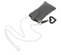 Didiseaon Borsa Donna con Tracolla Regolabile in Acrilico e Nailon Nero a Forma di Cuore con Portacellulare Scintillante e Portachiavi per Uscite Casual Eleganti