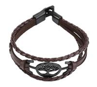 Didiseaon Bracciale in Pelle Artificiale Regolabile Stile Natalizio Marrone | Lavorazione Fine, Facile da Indossare, Punk Retrò, Adatto a Business e Welfare Dipendenti