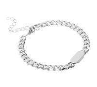Didiseaon Bracciale Uomo in Acciaio Titanio a Catena Argento Hip Hop Incisione Fai da Te Unisex per Uso Quotidiano Design Maglie Ossa di Drago Resistente allo Sbiadimento