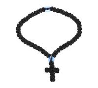 Didiseaon Braccialetto Intrecciato Croce Nera per la Preghiera Unisex Cordino Religioso Resistente e Leggero Gioiello Decorativo Spirituale per Uso Quotidiano e Occasioni di Fede