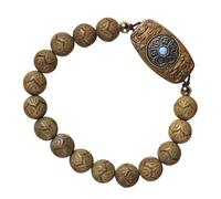 Didiseaon Braccialetto Perline Legno Ciondolo Sei Parole Sacre, Braccialetti Di Perline Per Donne, Accessorio Decorativo Artigianale Per Regalo e Uso Quotidiano