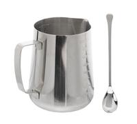 Didiseaon Brocca per Latte con Cucchiaio per Mescolare Set 1 Pezzo in Inossidabile Resistente e Facile da Versare, per Caffè e Cappuccino