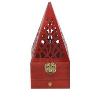Didiseaon Bruciatore Incenso in Legno Forma di Piramide con Cassetto Vintage Porta Incenso da Tavolo per Casa Ufficio e Yoga Decorazione Retrò Creativa