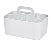 Didiseaon Caddy in Plastica Impilabile con Maniglia, Organizer Per Penne Scrivania Scatola Portaoggetti Multiuso Rettangolo Caddy per Scrivania Organizzatori (Bianco)