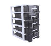 Didiseaon Cassettiera da Scrivania Impilabile a Strati con Trasparenti Scuri e Telaio Bianco Organizer Portatile Multiuso per Ufficio Studio e Casa Mobiletto Compatto per Oggetti e