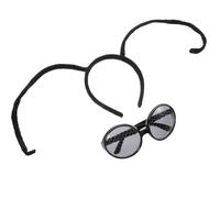 Didiseaon Cerchietto Antenna Farfalla in Plastica e Tessuto Nero, Fascia per Chioma Cosplay Confortevole e Unico, Accessorio per Feste di Compleanno e Natale