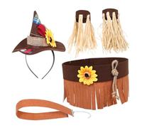 Didiseaon Cerchietto Halloween Scarecrow in Feltro Scuro Accessori Costume Spaventapasseri Cappello di Paglia Leggero e Traspirante per Adulti Riutilizzabile per Feste di Halloween e