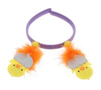 Didiseaon Cerchietto Pasquale in Flanella Giallo Pulcino Piumato, Materiale Confortevole e Taglia Regolabile per Costume di Pasqua e Feste Primaverili