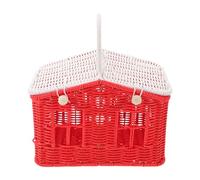 Didiseaon Cesto da Picnic in Vimini Intrecciato a Mano a Forma di Casa con Manico, Cestini da Picnic Vintage per Matrimonio, Espositore Decorativo e Bomboniera Rustica per Coppie e Feste