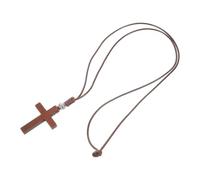 Didiseaon Collana Ciondolo Croce in Legno, Cordino Cerato, Piccola | Simbolo di Benedizione e Pace, per Pasqua e Festa Biblica, Stile Naturale, Adatta a Donne e Uomini