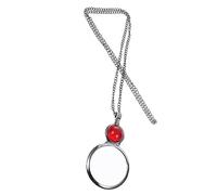 Didiseaon Collana Con Lente d Ingrandimento Rossa Resistente e Portatile Pendente Multifunzione Per Lettura e Artigianato Accessorio Elegante Per Donne e Anziani