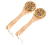 Didiseaon Confezione Da 2 Spazzole Per Doccia Con Setole Di Cinghiale - Spazzola Per Doccia Esfoliante Per Massaggio Da Bagno - Design Sospeso - Facile Drenaggio - Prodotti Per Il Bagno