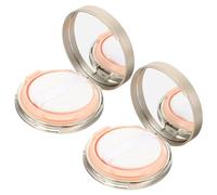 Didiseaon Contenitore Custodia per Fondotinta con Cuscino e Piumino 2 Pezzi Scatola per Cipria Compatta Ricaricabile con Specchio Portatile per Trucco da Viaggio Donna