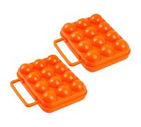 Didiseaon Contenitore Portauova Portatile 2 Pezzi Capacità 12 Uova in Silicone Blocco Sicuro e Maniglia per Campeggio e Frigorifero