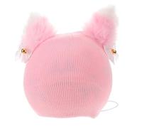 Didiseaon Copri Casco da Sci in Lana Orecchie da Gatto Rosa, Facile da Installare e Vestibilità, Design Cartone Animato per Adulti, Accessorio Sportivo Invernale