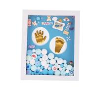 Didiseaon Cornice Oro in Acrilico Kit Impronte Mani e Piedi per Ragazzo Ragazza, Set Regalo Nascita Scatola Ricordo per Battesimo e Shower