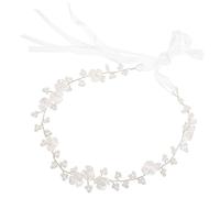 Didiseaon Corona per Capelli da Sposa Perle Vite Fascia per Capelli in Plastica Forma di Fiore Elegante per Matrimonio e Comunione