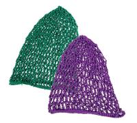 Didiseaon Cuffia Da Notte Retina Per Chioma, Set 2 Pezzi Cappello Da Notte Lungo in Rete Elastica, Protezione Acconciatura Per Donna Durante Sonno, Colore Nero e Rosso Scuro