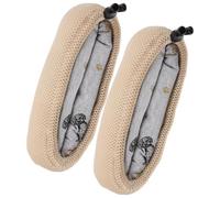 Didiseaon Cuscinetti per Stampelle 2 Pezzi Imbottitura in Cotone e Spugna Beige Traspirante Comfort Minimalista Design a Rete per Anziani e Riabilitazione Stile Casuale