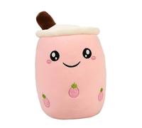 Didiseaon Cuscino Bubble Tea Morbido in Cotone Decorativo e Sensory Toy Latte con Perle Fragola Regalo Divertente per Amici