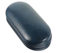 Didiseaon Custodia Portatile per Occhiali Blu in Pu e Panno, Design Due uno Due Lati, per Viaggi di Lavoro e Casa, Supporto per Occhiali e Accessori