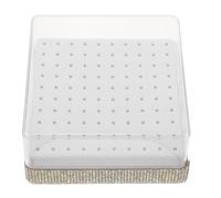 Didiseaon Custodia vuota per punte da trapano per unghie con 100 fori e | Scatola organizer trasparente, custodia per testine di lucidatura - Contenitore per testine abrasive per trapano, ideale per